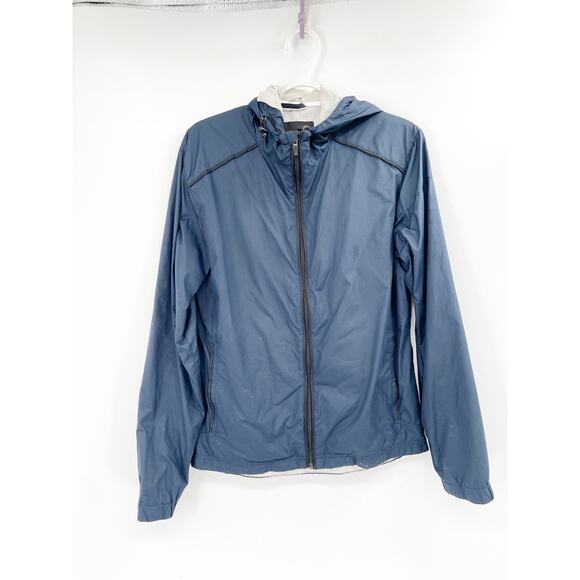 Aether Navy Blue Zip Up Waterproof Hooded Windbreaker Jacket Size 1 - Picture 1 of 4
